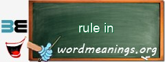 WordMeaning blackboard for rule in